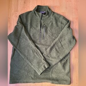 Green Ibex quarter zip merino wool sweater
